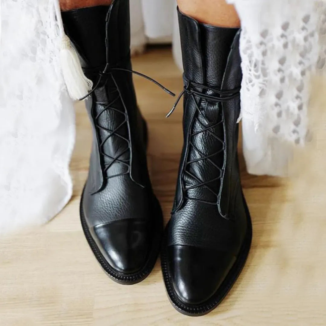 Yalena enkellaarsjes met veters voor dames