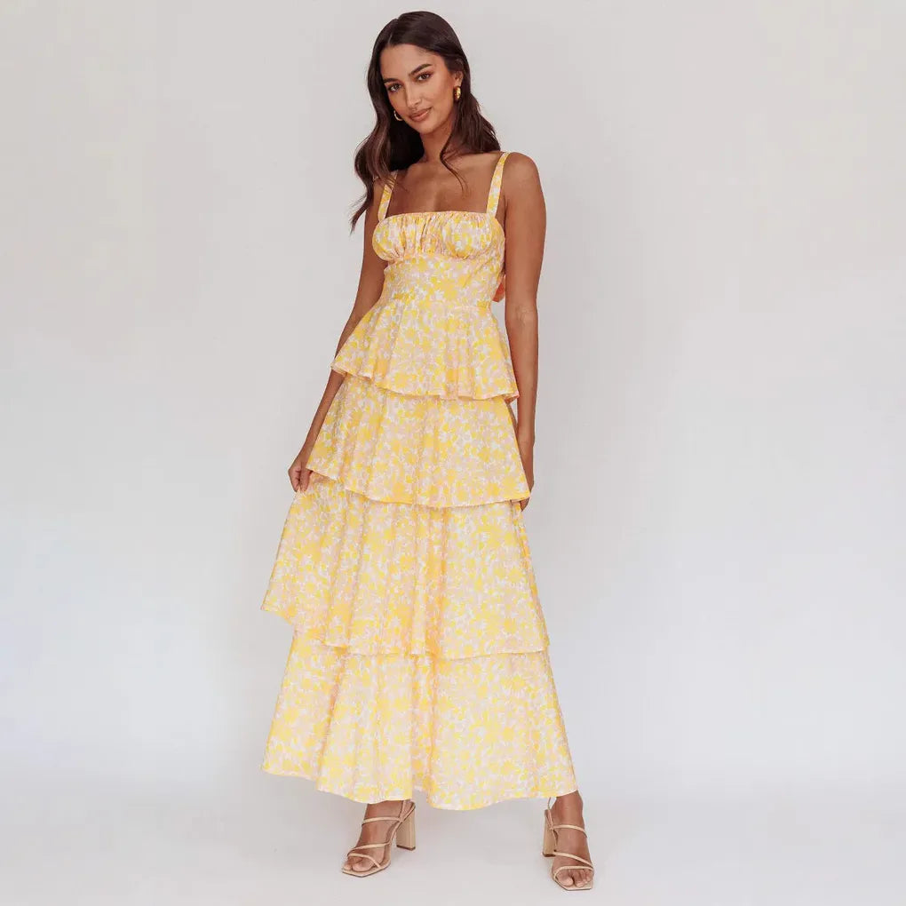 Boho maxi-jurk met bloemenprint
