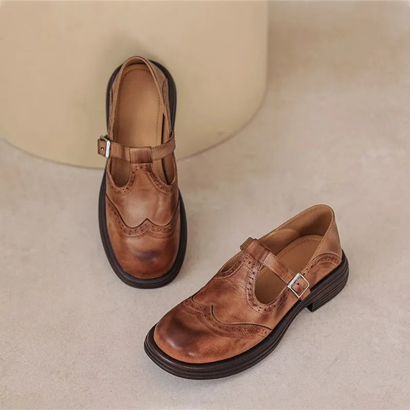 Yseult platte Mary Jane-schoenen met broguedetails voor dames
