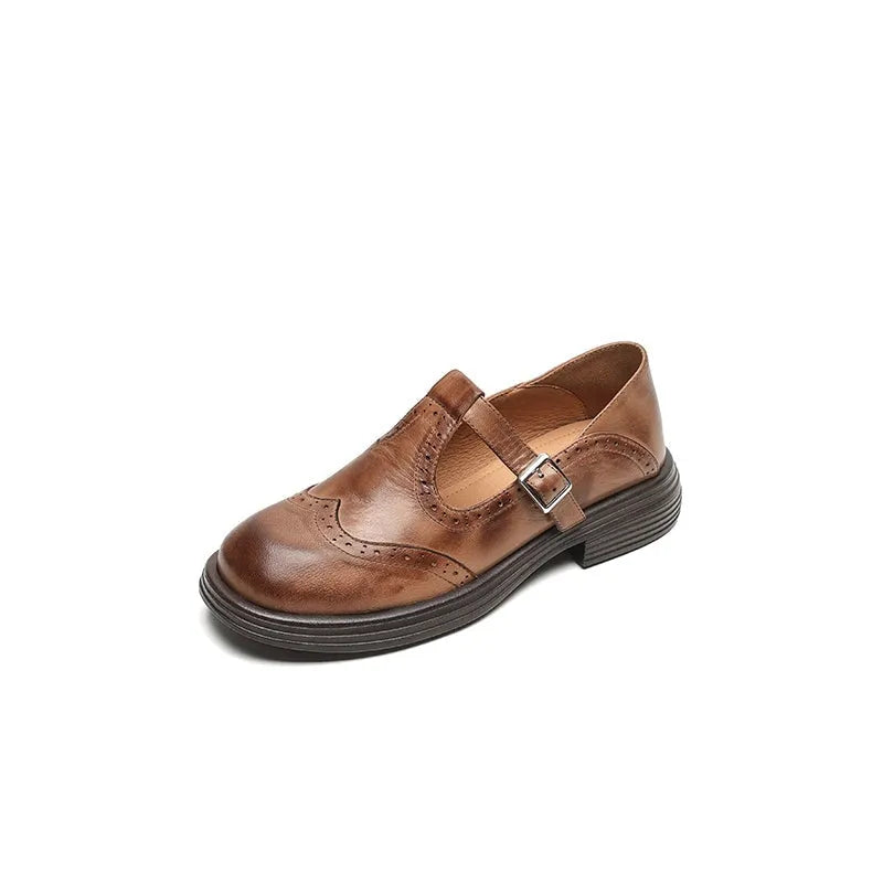 Yseult platte Mary Jane-schoenen met broguedetails voor dames