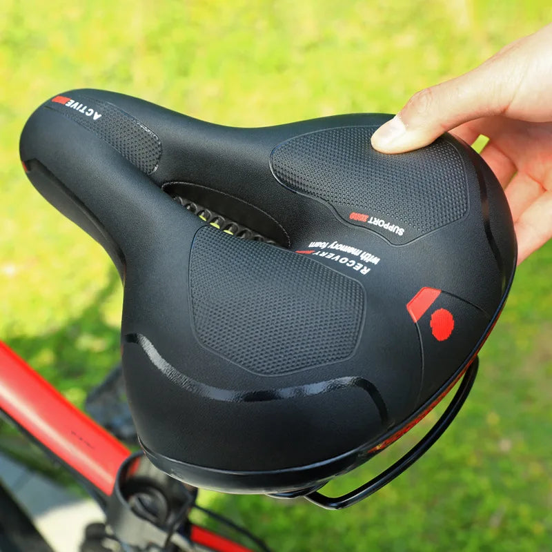 Ergonomische comfortabele fietszadel met uitsparing – met 2 inch dik schuim en waterdicht PU-leer