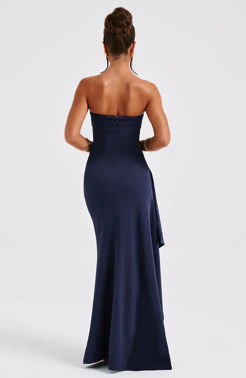 Off-Shoulder Maxi Jurk met Elegante Twist-Detail