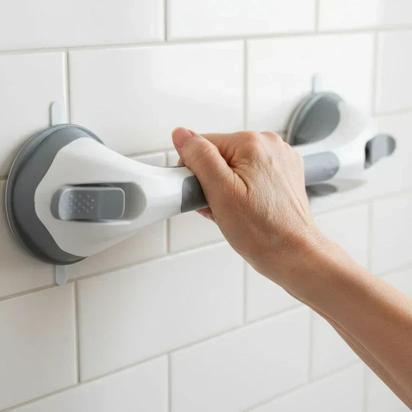 Zuignaphandgreep voor de douche, veiligheidsgreep voor de badkamer zonder boren, 15,7 inch